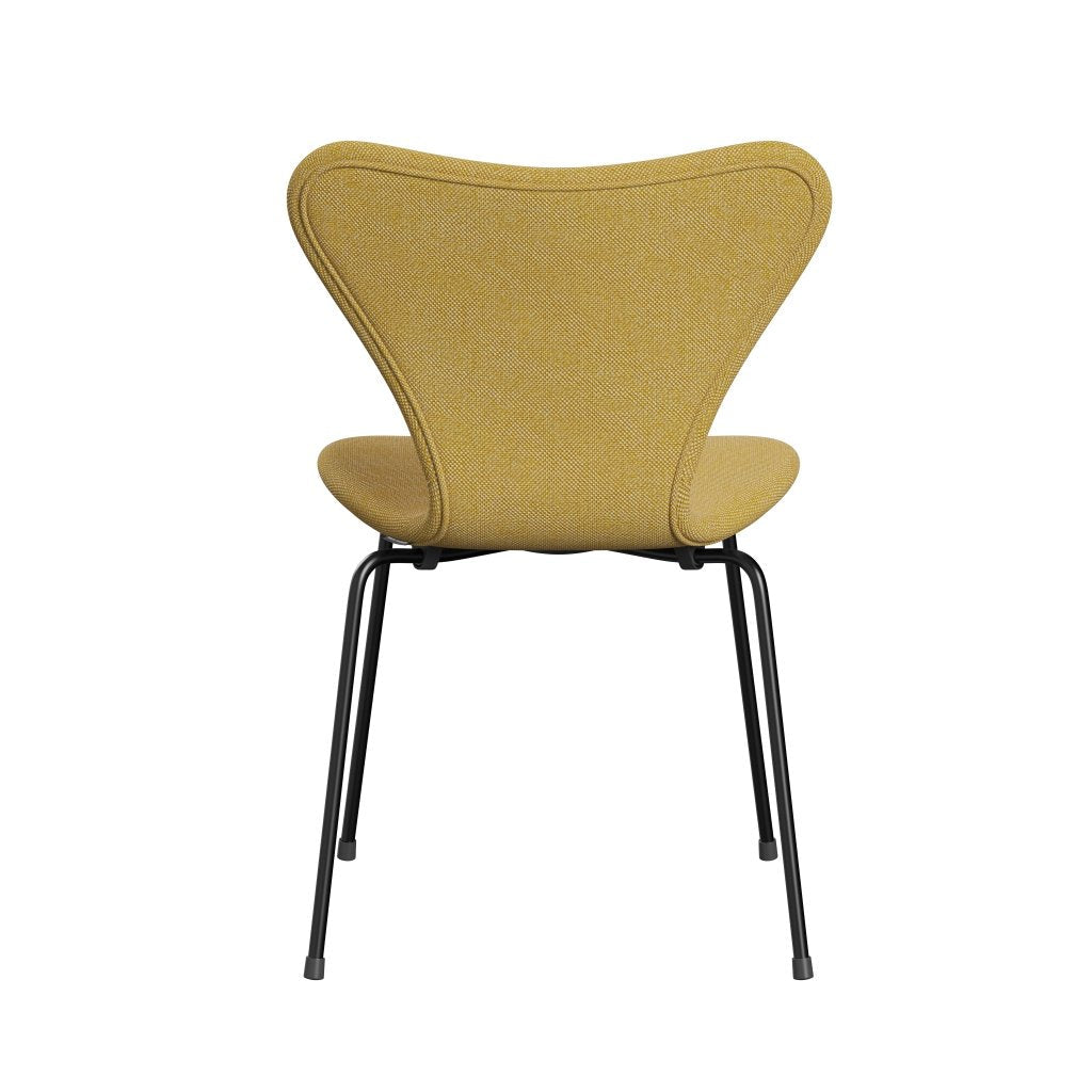 [product_category]-Fritz Hansen 3107 Chair Full Upholstery, Black/Hallingdal Yellow/White-Fritz Hansen-3107FU-HAL407-DRBL-FRI-4