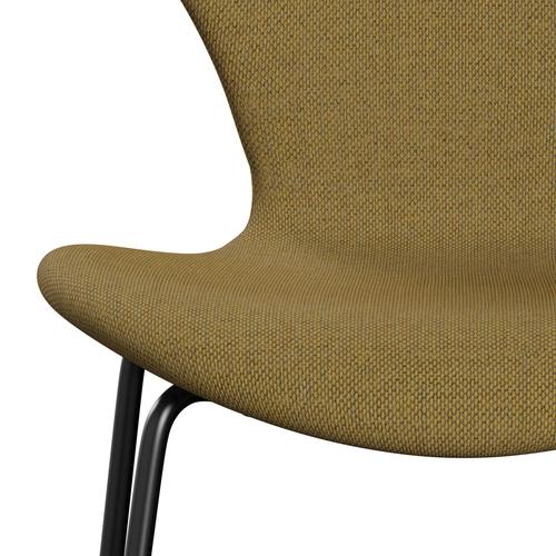 [product_category]-Fritz Hansen 3107 Chair Full Upholstery, Black/Re Wool Golden Yellow/Natural-Fritz Hansen-3107FU-REW458-DRBL-FRI-6