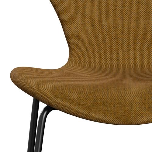 [product_category]-Fritz Hansen 3107 Chair Full Upholstery, Black/Re Wool Saffron/Natural-Fritz Hansen-3107FU-REW448-DRBL-FRI-6