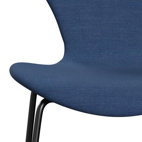 [product_category]-Fritz Hansen 3107 Chair Full Upholstery, Black/Remix Cobalt Blue-Fritz Hansen-3107FU-REM762-DRBL-FRI-6