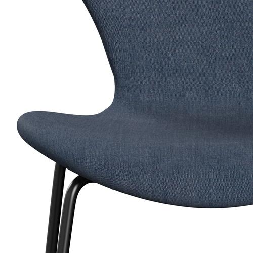 [product_category]-Fritz Hansen 3107 Chair Full Upholstery, Black/Remix Dark Blue (Rem836)-Fritz Hansen-3107FU-REM836-DRBL-FRI-6