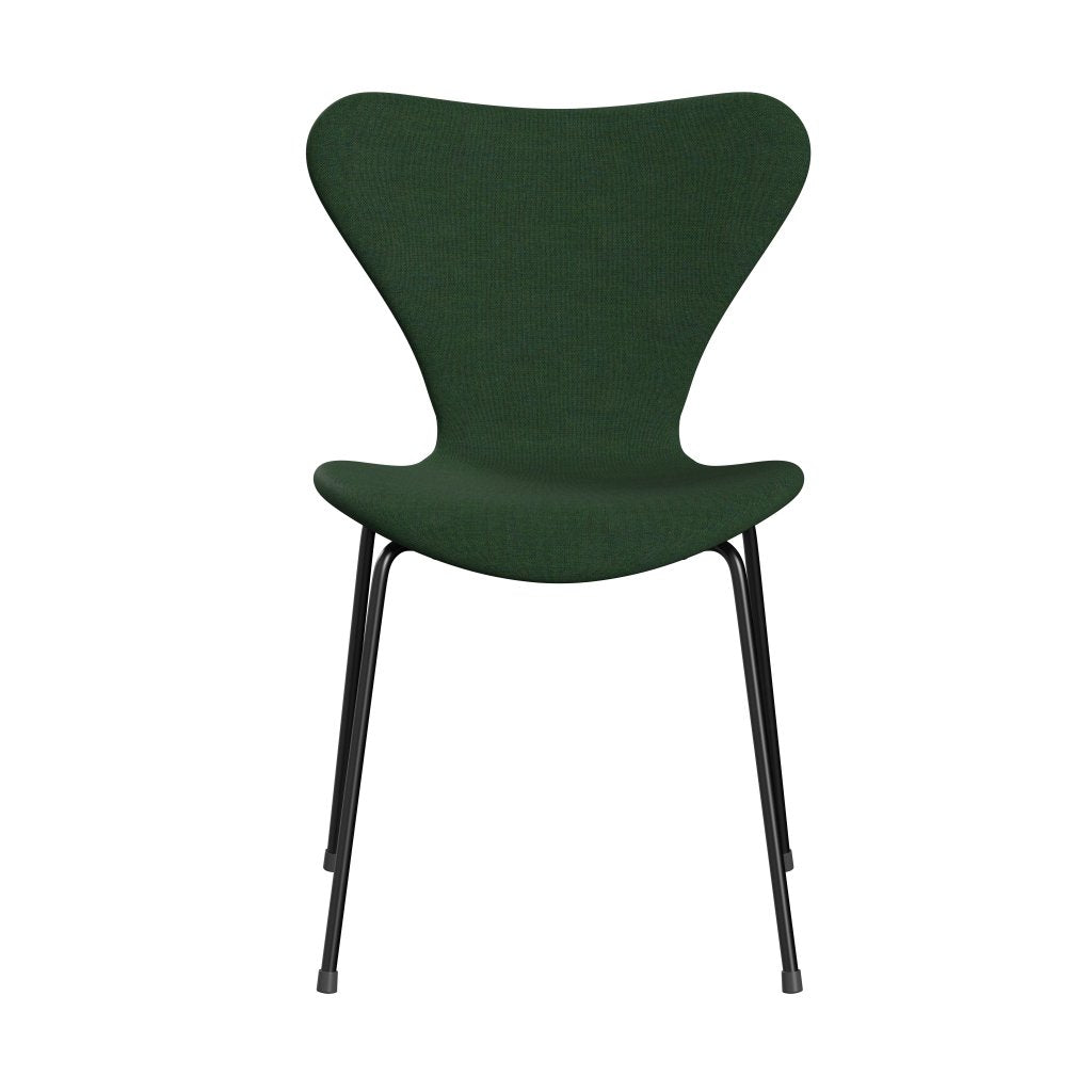 [product_category]-Fritz Hansen 3107 Chair Full Upholstery, Black/Remix Grass Green-Fritz Hansen-3107FU-REM982-DRBL-FRI-1