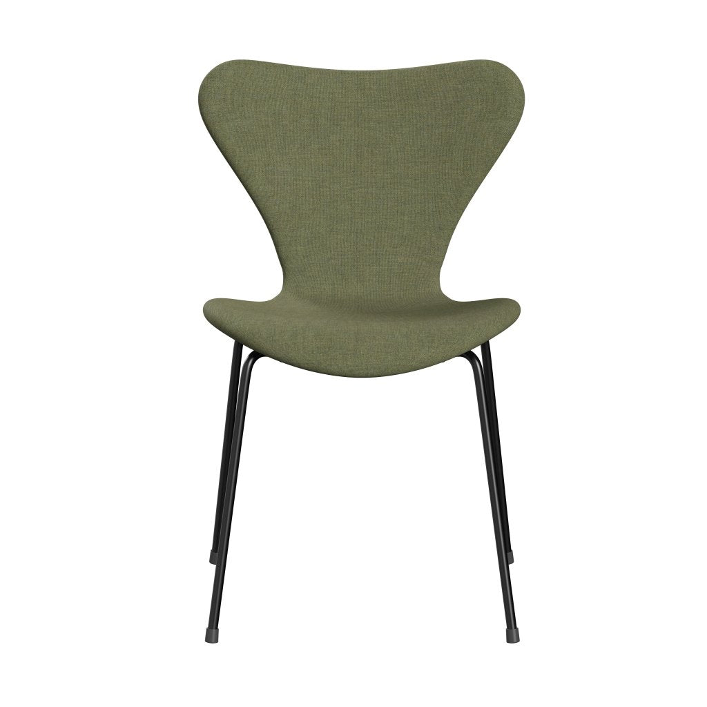 [product_category]-Fritz Hansen 3107 Chair Full Upholstery, Black/Remix Green-Fritz Hansen-3107FU-REM933-DRBL-FRI-1