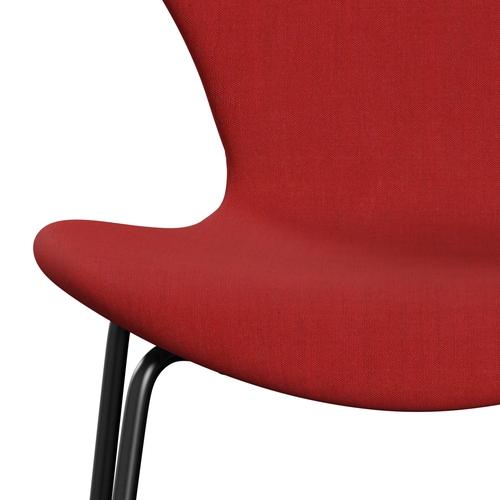 Fritz Hansen 3107 Stuhl Full Polster, Schwarz/Remix rot