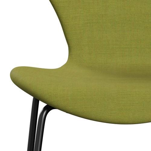 [product_category]-Fritz Hansen 3107 Chair Full Upholstery, Black/Remix Spring Green-Fritz Hansen-3107FU-REM912-DRBL-FRI-6