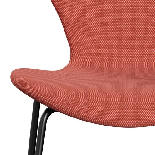 [product_category]-Fritz Hansen 3107 Chair Full Upholstery, Black/Steelcut Trio Pink/Orange-Fritz Hansen-3107FU-STR526-DRBL-FRI-6