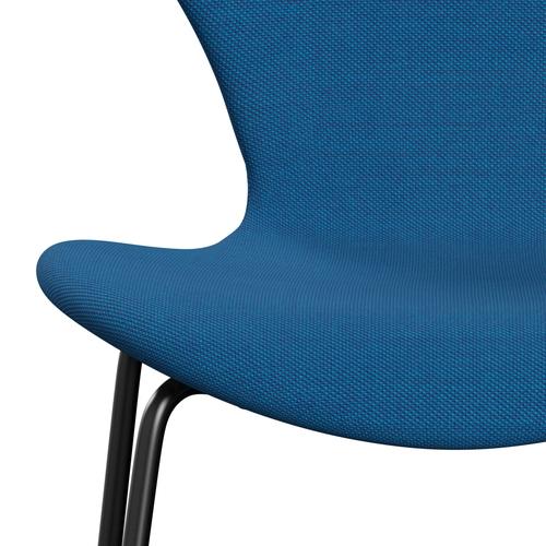 [product_category]-Fritz Hansen 3107 Chair Full Upholstery, Black/Steelcut Trio Turquoise/Blue-Fritz Hansen-3107FU-STR865-DRBL-FRI-6