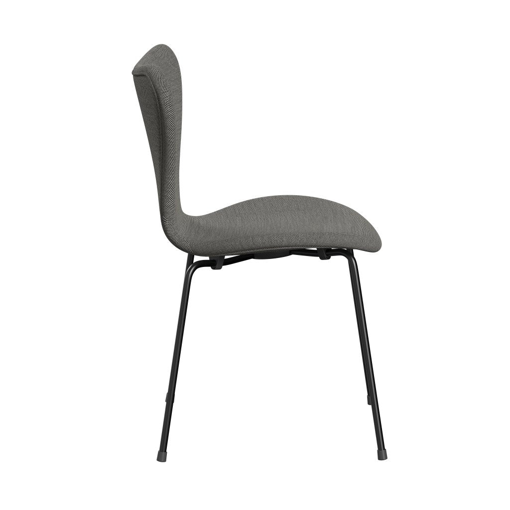 [product_category]-Fritz Hansen 3107 Chair Full Upholstery, Black/Steelcut Trio White/Black-Fritz Hansen-3107FU-STR124-DRBL-FRI-3