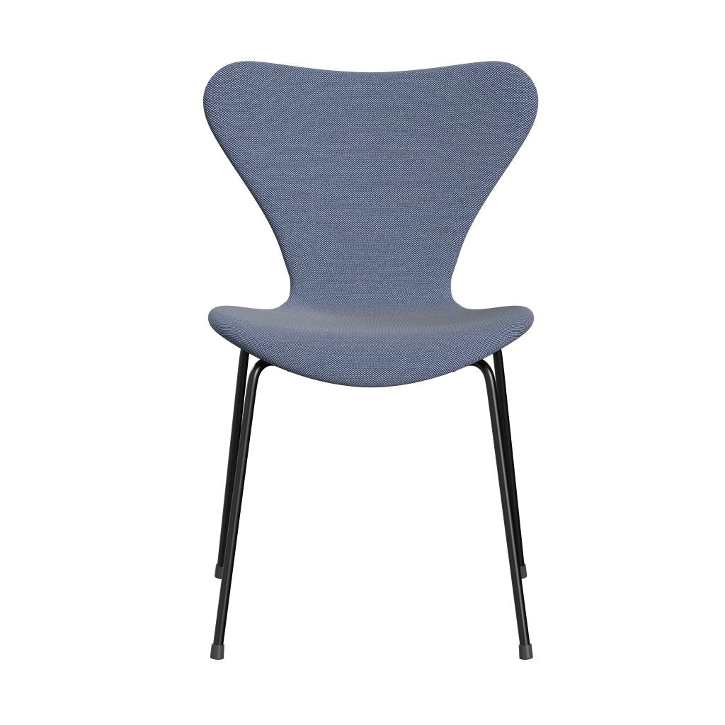 [product_category]-Fritz Hansen 3107 Chair Full Upholstery, Black/Steelcut Trio White/Blue-Fritz Hansen-3107FU-STR716-DRBL-FRI-1