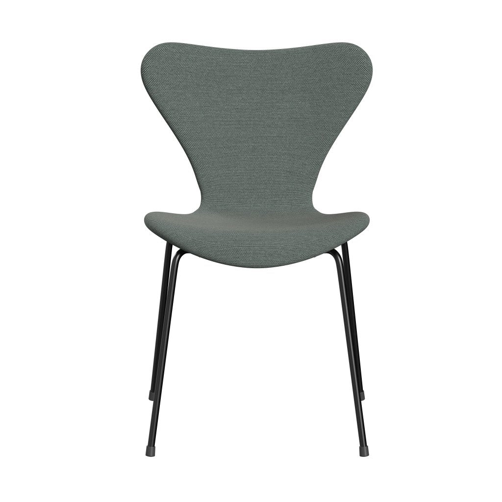 [product_category]-Fritz Hansen 3107 Chair Full Upholstery, Black/Steelcut Trio White/Dark Green-Fritz Hansen-3107FU-STR916-DRBL-FRI-1