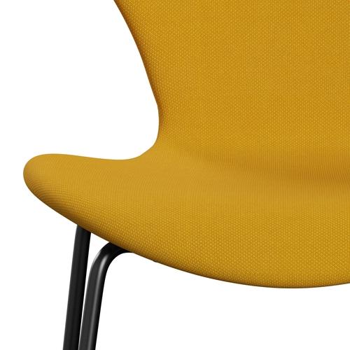 [product_category]-Fritz Hansen 3107 Chair Full Upholstery, Black/Steelcut Trio Yellow-Fritz Hansen-3107FU-STR446-DRBL-FRI-6