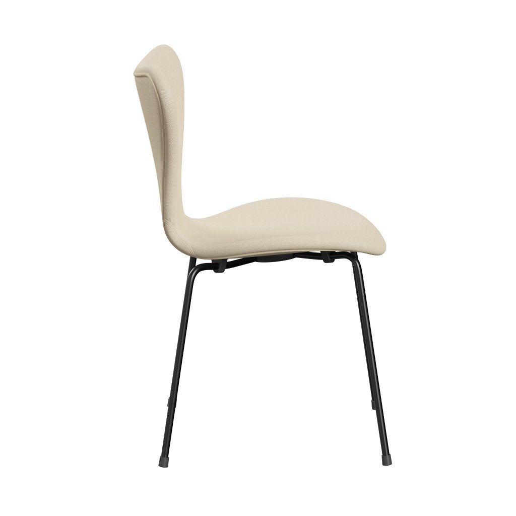 [product_category]-Fritz Hansen 3107 Chair Full Upholstery, Black/Steelcut White-Fritz Hansen-3107FU-STI110-DRBL-FRI-3