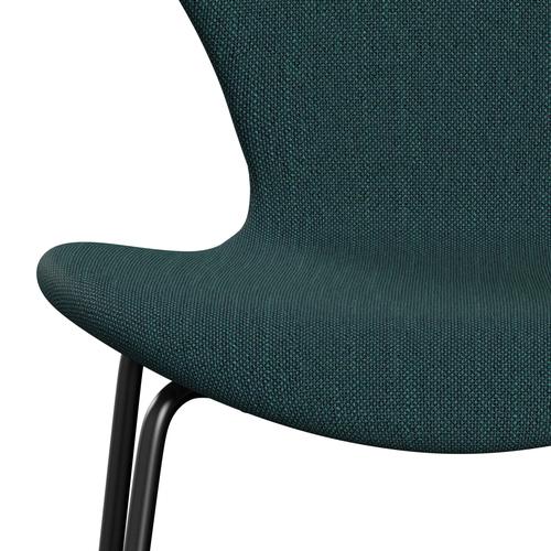 [product_category]-Fritz Hansen 3107 Chair Full Upholstery, Black/Sunniva 2 Green/Grey-Fritz Hansen-3107FU-SV863-DRBL-FRI-6