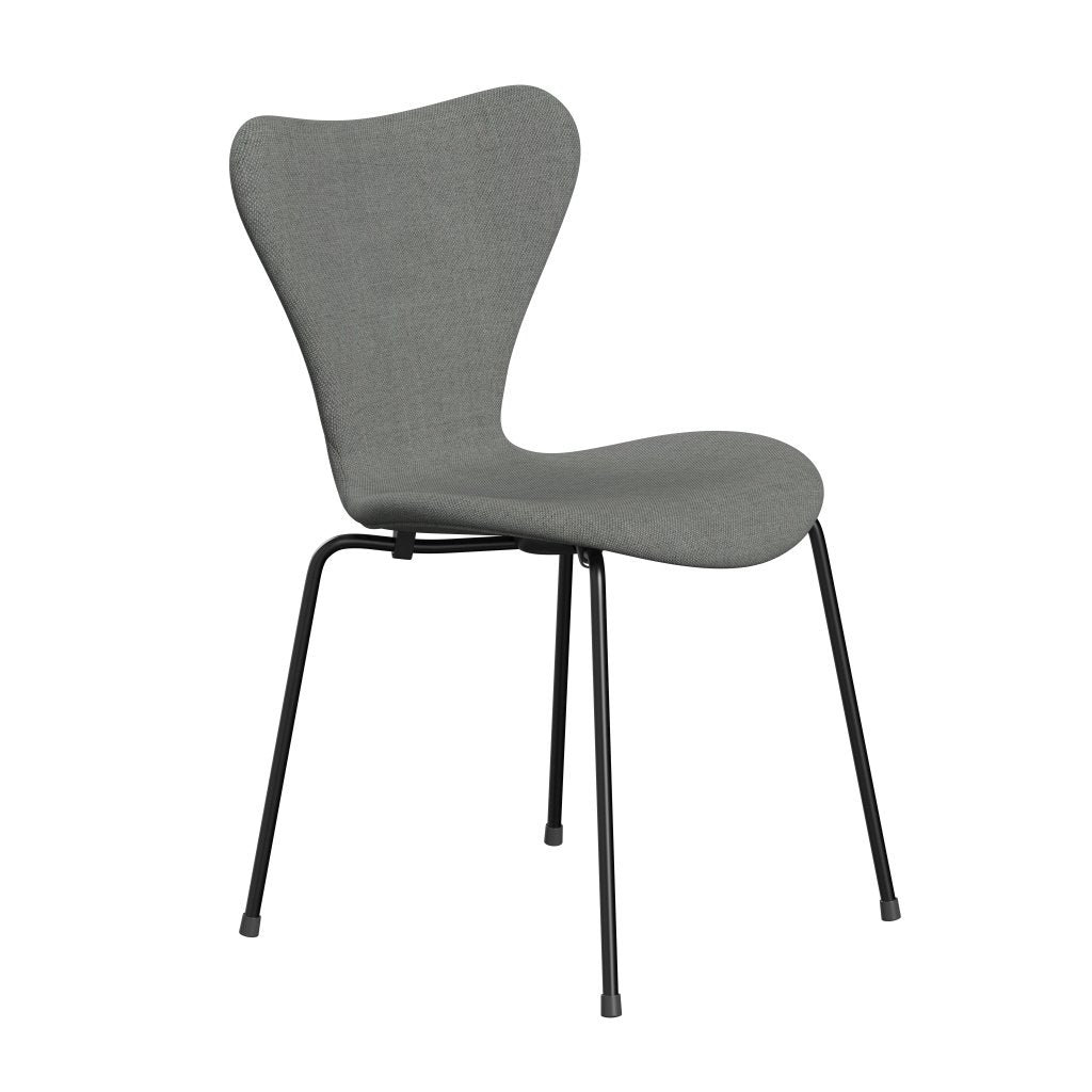 [product_category]-Fritz Hansen 3107 Chair Full Upholstery, Black/Sunniva 2 Grey-Fritz Hansen-3107FU-SV242-DRBL-FRI-2