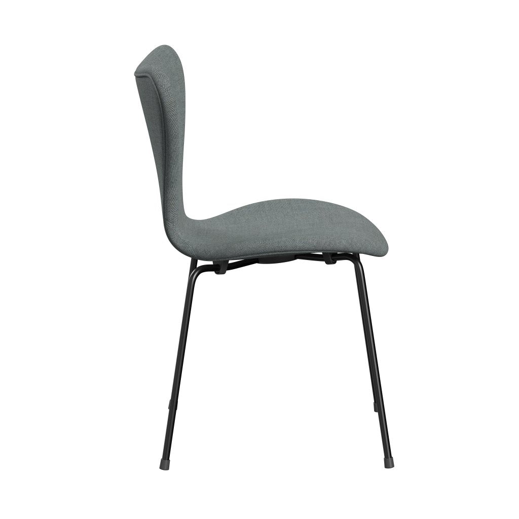 [product_category]-Fritz Hansen 3107 Chair Full Upholstery, Black/Sunniva 2 Grey/Pale Green-Fritz Hansen-3107FU-SV152-DRBL-FRI-3