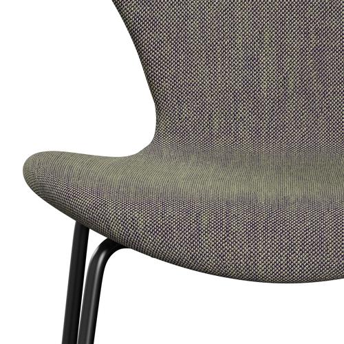 [product_category]-Fritz Hansen 3107 Chair Full Upholstery, Black/Sunniva 2 Light Green/Violet-Fritz Hansen-3107FU-SV952-DRBL-FRI-6