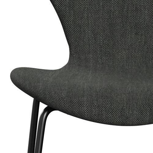 [product_category]-Fritz Hansen 3107 Chair Full Upholstery, Black/Sunniva 2 Light Grey/Dark Grey-Fritz Hansen-3107FU-SV173-DRBL-FRI-6