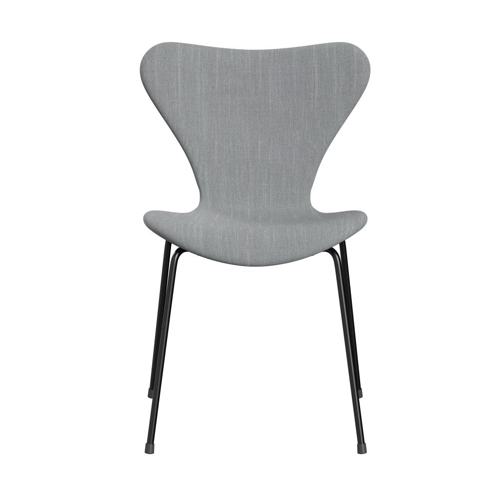 [product_category]-Fritz Hansen 3107 Chair Full Upholstery, Black/Sunniva 2 Light Grey/Light Blue-Fritz Hansen-3107FU-SV133-DRBL-FRI-1