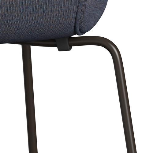 [product_category]-Fritz Hansen 3107 Chair Full Upholstery, Brown Bronze/Canvas Light Blue (Ca0734)-Fritz Hansen-3107FU-CA0734-DBPC-FRI-7