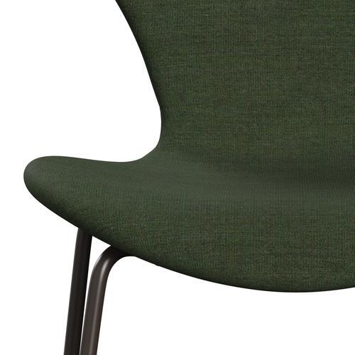 [product_category]-Fritz Hansen 3107 Chair Full Upholstery, Brown Bronze/Canvas Light Green/Blue-Fritz Hansen-3107FU-CA0974-DBPC-FRI-6