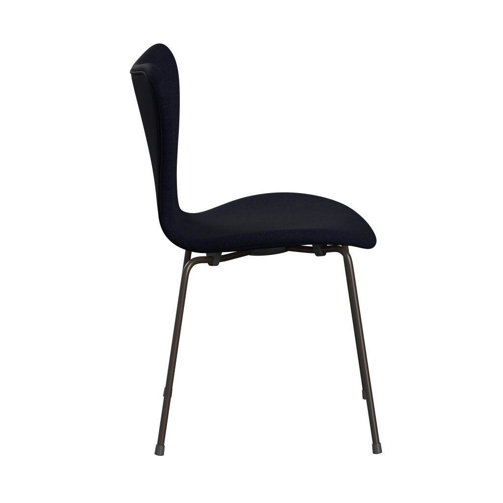 [product_category]-Fritz Hansen 3107 Chair Full Upholstery, Brown Bronze/Canvas Midnight Blue-Fritz Hansen-3107FU-CA0786-DBPC-FRI-3