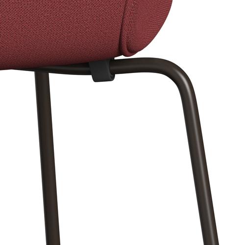 [product_category]-Fritz Hansen 3107 Chair Full Upholstery, Brown Bronze/Capture Dark Red-Fritz Hansen-3107FU-CP5402-DBPC-FRI-7