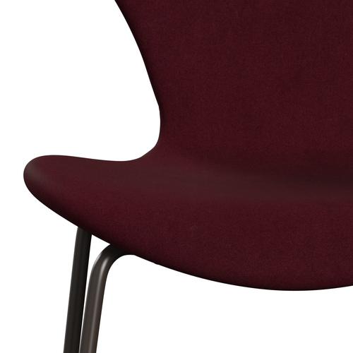 [product_category]-Fritz Hansen 3107 Chair Full Upholstery, Brown Bronze/Divina Aubergine (Div671)-Fritz Hansen-3107FU-DIV671-DBPC-FRI-6