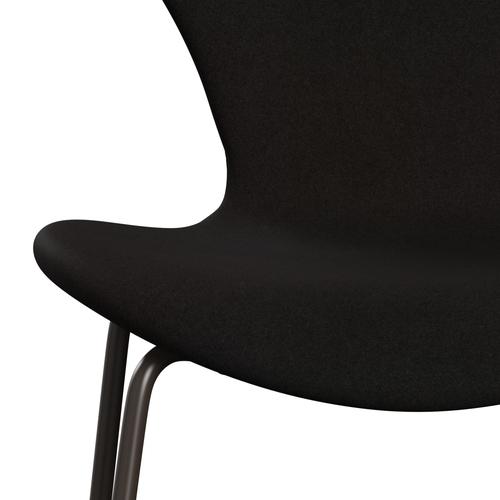 Fritz Hansen 3107 chaise pleine d'ameublement, bronze marron / Divina brun foncé (div384)