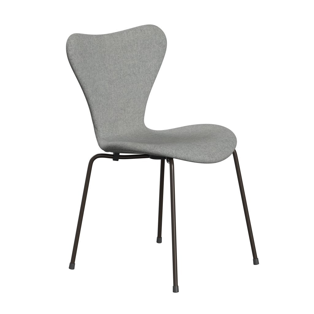 [product_category]-Fritz Hansen 3107 Chair Full Upholstery, Brown Bronze/Divina Melange Light Grey-Fritz Hansen-3107FU-DIM120-DBPC-FRI-2