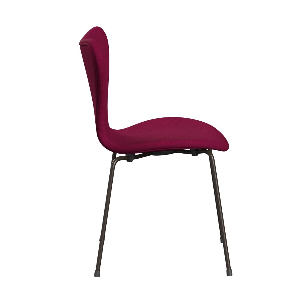 [product_category]-Fritz Hansen 3107 Chair Full Upholstery, Brown Bronze/Divina Melange Lipstick Pink-Fritz Hansen-3107FU-DIM620-DBPC-FRI-3