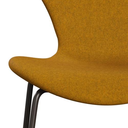 [product_category]-Fritz Hansen 3107 Chair Full Upholstery, Brown Bronze/Divina Melange Ochre Yellow-Fritz Hansen-3107FU-DIM457-DBPC-FRI-6