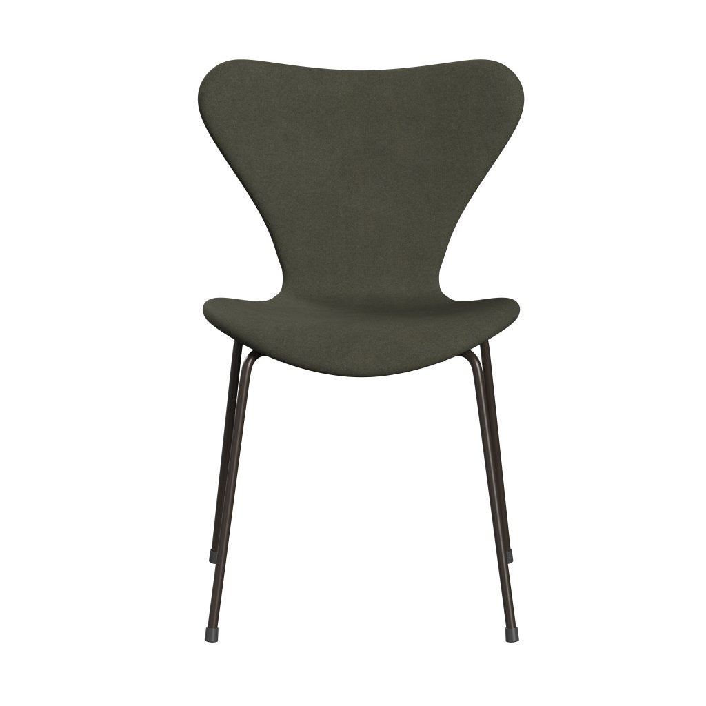 [product_category]-Fritz Hansen 3107 Chair Full Upholstery, Brown Bronze/Divina Military Green-Fritz Hansen-3107FU-DIV944-DBPC-FRI-1