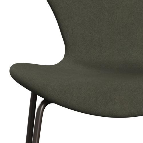 [product_category]-Fritz Hansen 3107 Chair Full Upholstery, Brown Bronze/Divina Military Green-Fritz Hansen-3107FU-DIV944-DBPC-FRI-6