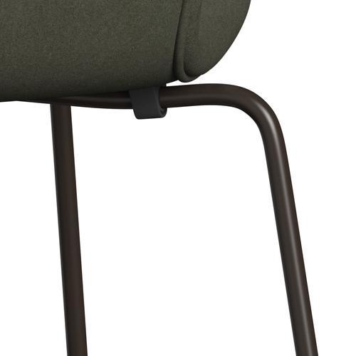 [product_category]-Fritz Hansen 3107 Chair Full Upholstery, Brown Bronze/Divina Military Green-Fritz Hansen-3107FU-DIV944-DBPC-FRI-7
