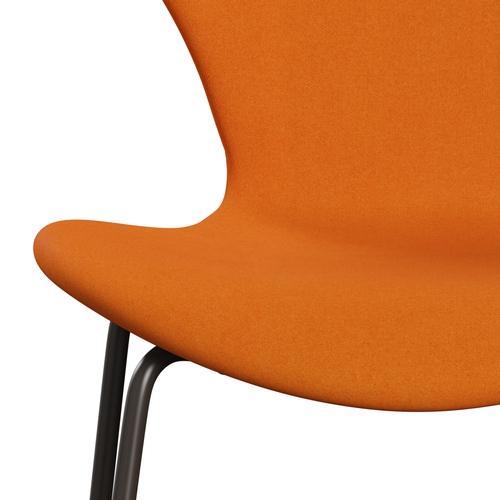 [product_category]-Fritz Hansen 3107 Chair Full Upholstery, Brown Bronze/Divina Orange (Div444)-Fritz Hansen-3107FU-DIV444-DBPC-FRI-6