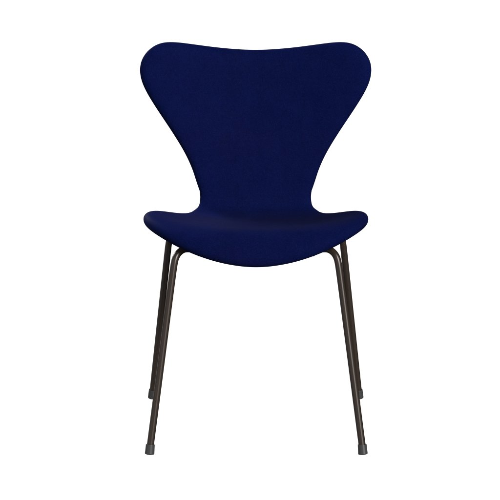 [product_category]-Fritz Hansen 3107 Chair Full Upholstery, Brown Bronze/Divina Royal Blue-Fritz Hansen-3107FU-DIV791-DBPC-FRI-1