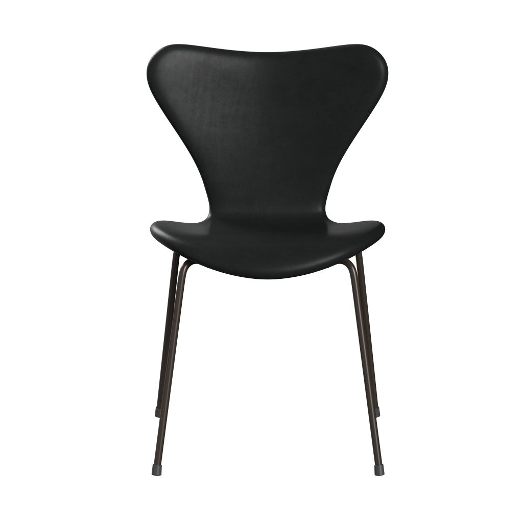 [product_category]-Fritz Hansen 3107 Chair Full Upholstery, Brown Bronze/Grace Black-Fritz Hansen-3107FU-ELBLA-DBPC-FRI-1