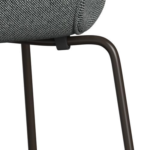 [product_category]-Fritz Hansen 3107 Chair Full Upholstery, Brown Bronze/Hallingdal White Black-Fritz Hansen-3107FU-HAL166-DBPC-FRI-7