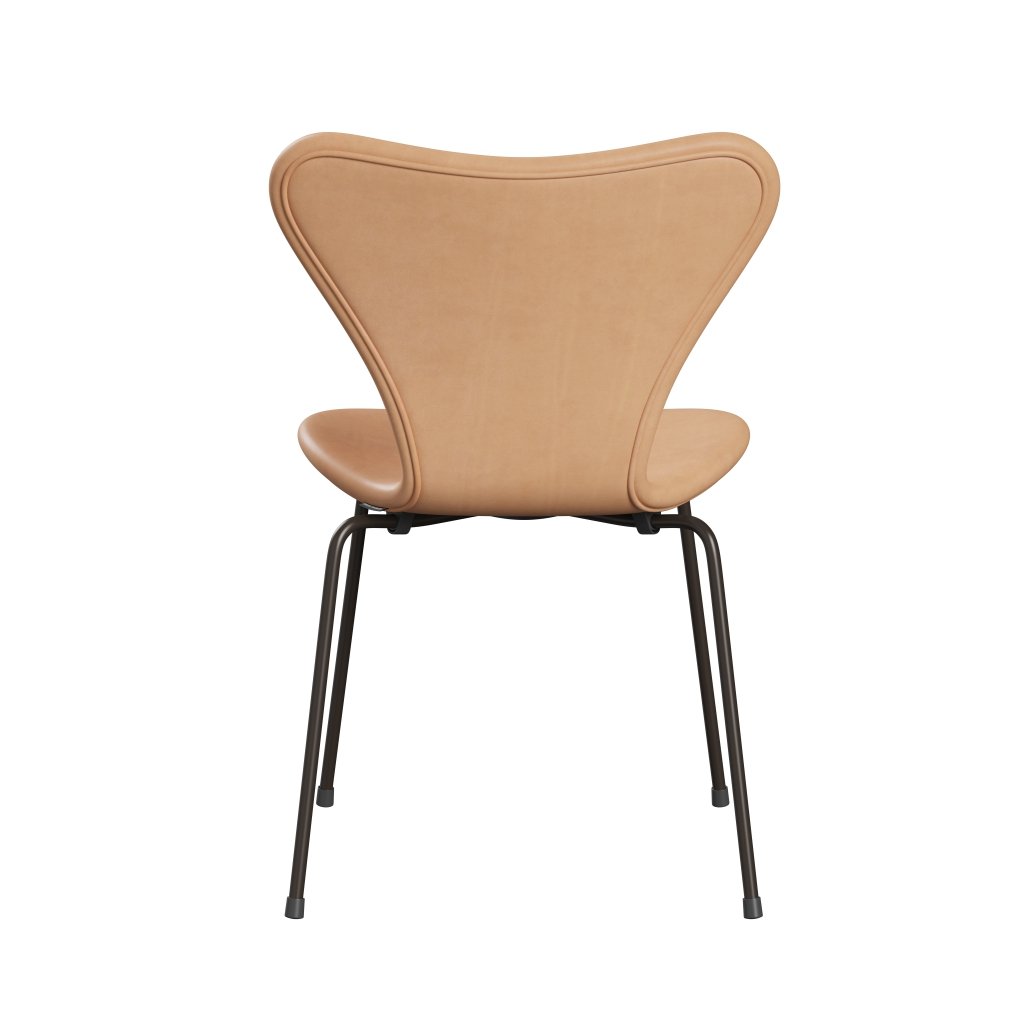 [product_category]-Fritz Hansen 3107 Chair Full Upholstery, Brown Bronze/Natural Leather-Fritz Hansen-3107FU-NATUR-DBPC-FRI-4