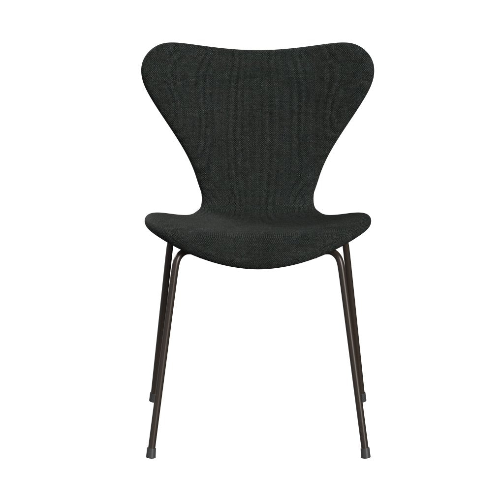 [product_category]-Fritz Hansen 3107 Chair Full Upholstery, Brown Bronze/Re Wool Black/Natural-Fritz Hansen-3107FU-REW198-DBPC-FRI-1