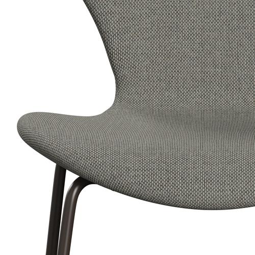 [product_category]-Fritz Hansen 3107 Chair Full Upholstery, Brown Bronze/Re Wool Grey White/Plain-Fritz Hansen-3107FU-REW128-DBPC-FRI-6