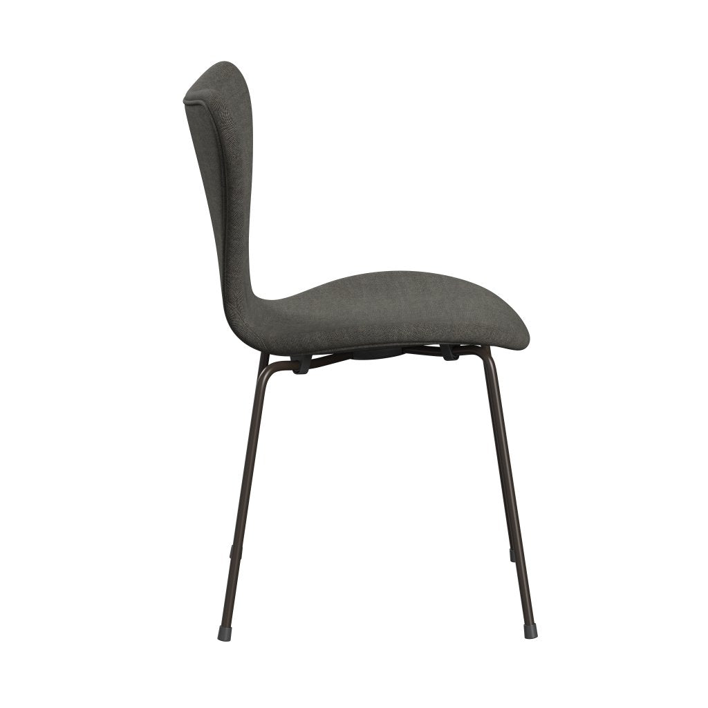 [product_category]-Fritz Hansen 3107 Chair Full Upholstery, Brown Bronze/Remix Black & White-Fritz Hansen-3107FU-REM152-DBPC-FRI-3