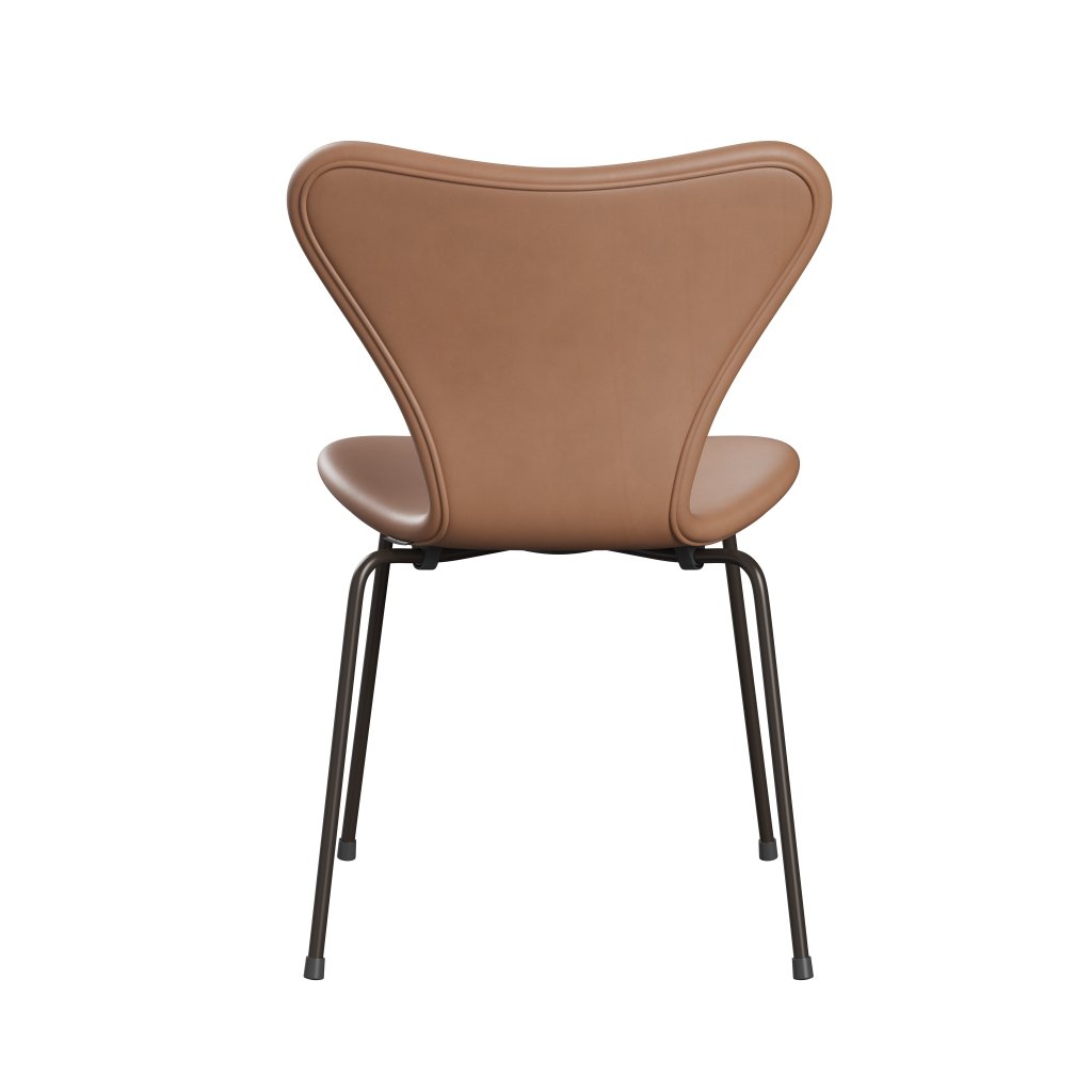 Fritz Hansen 3107 Chair Full Upholstery, Brown Bronze/Rustic Leather