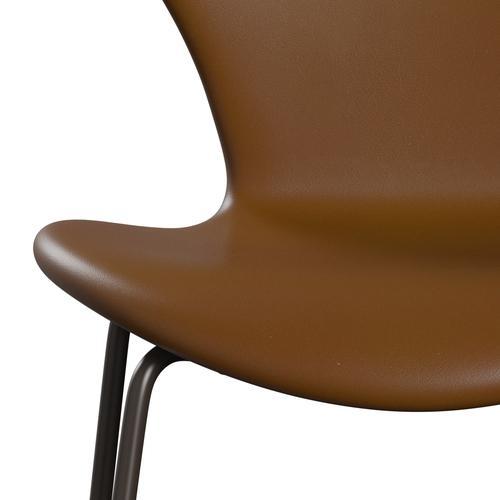 Fritz Hansen 3107 stol fuld polstring, brun bronze/blød valnød