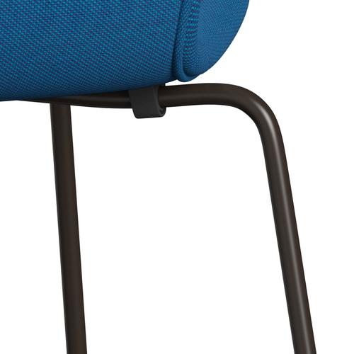 [product_category]-Fritz Hansen 3107 Chair Full Upholstery, Brown Bronze/Steelcut Trio Turquoise/Blue-Fritz Hansen-3107FU-STR865-DBPC-FRI-7