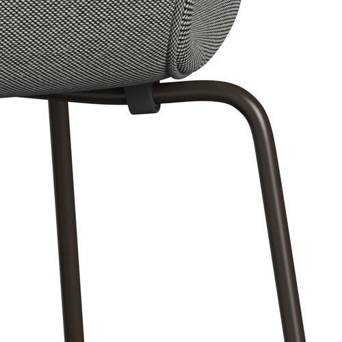 [product_category]-Fritz Hansen 3107 Chair Full Upholstery, Brown Bronze/Steelcut Trio White/Black-Fritz Hansen-3107FU-STR124-DBPC-FRI-7