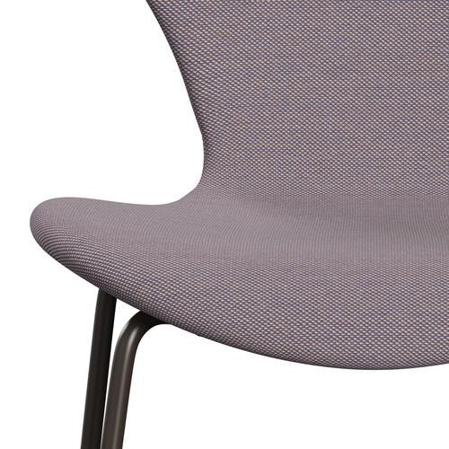 [product_category]-Fritz Hansen 3107 Chair Full Upholstery, Brown Bronze/Steelcut Trio White/Violet-Fritz Hansen-3107FU-STR806-DBPC-FRI-6