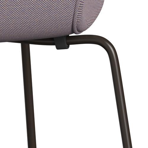 [product_category]-Fritz Hansen 3107 Chair Full Upholstery, Brown Bronze/Steelcut Trio White/Violet-Fritz Hansen-3107FU-STR806-DBPC-FRI-7