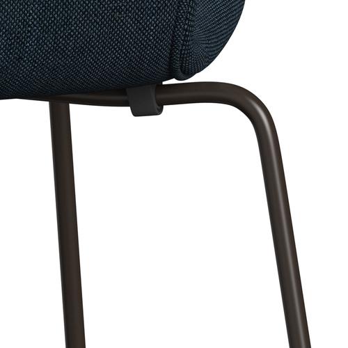 [product_category]-Fritz Hansen 3107 Chair Full Upholstery, Brown Bronze/Sunniva 2 Black/Navy-Fritz Hansen-3107FU-SV783-DBPC-FRI-7