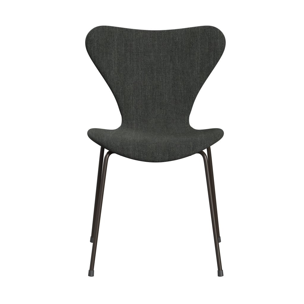 Fritz Hansen 3107 Chair Full Upholstery, Brown Bronze/Sunniva 2 Light Grey/Dark Grey